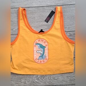 Brand New NOBO Women's Summer Vibes Orange Crop Tank Top